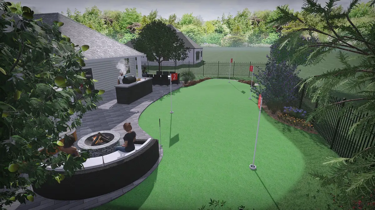 3D landscape design for a Northeast Florida outdoor living project