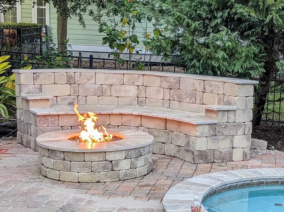Safe fire pit installation meeting Nassau County code in Fernandina Beach FL