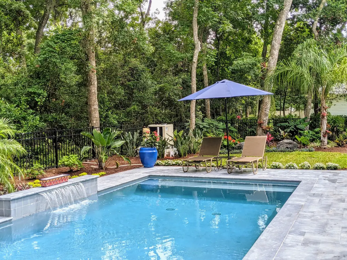 Beautiful outdoor living space designed by Bloom and Stone in Fernandina Beach