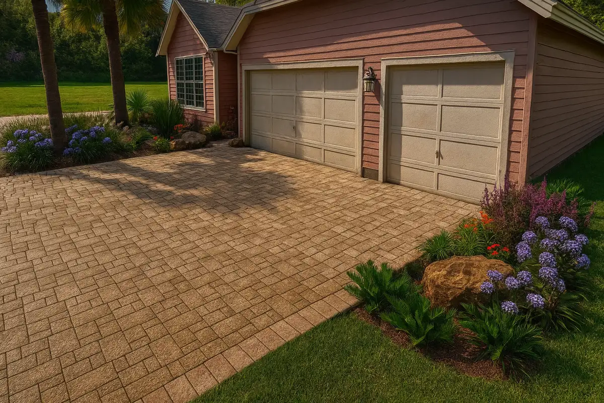 Residential landscape design with layered plantings by Bloom and Stone