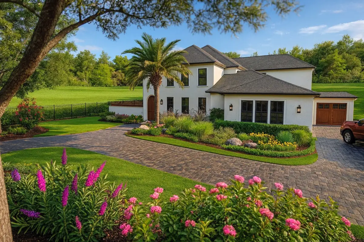 Lush tropical landscape design in Northeast Florida